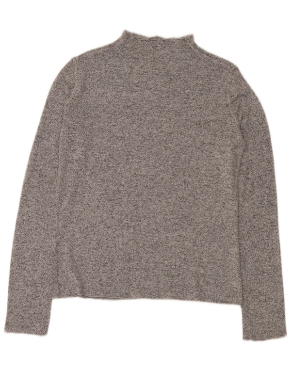 Maglione maglione collo alto da donna Zara UK 16 grande grigio screziato