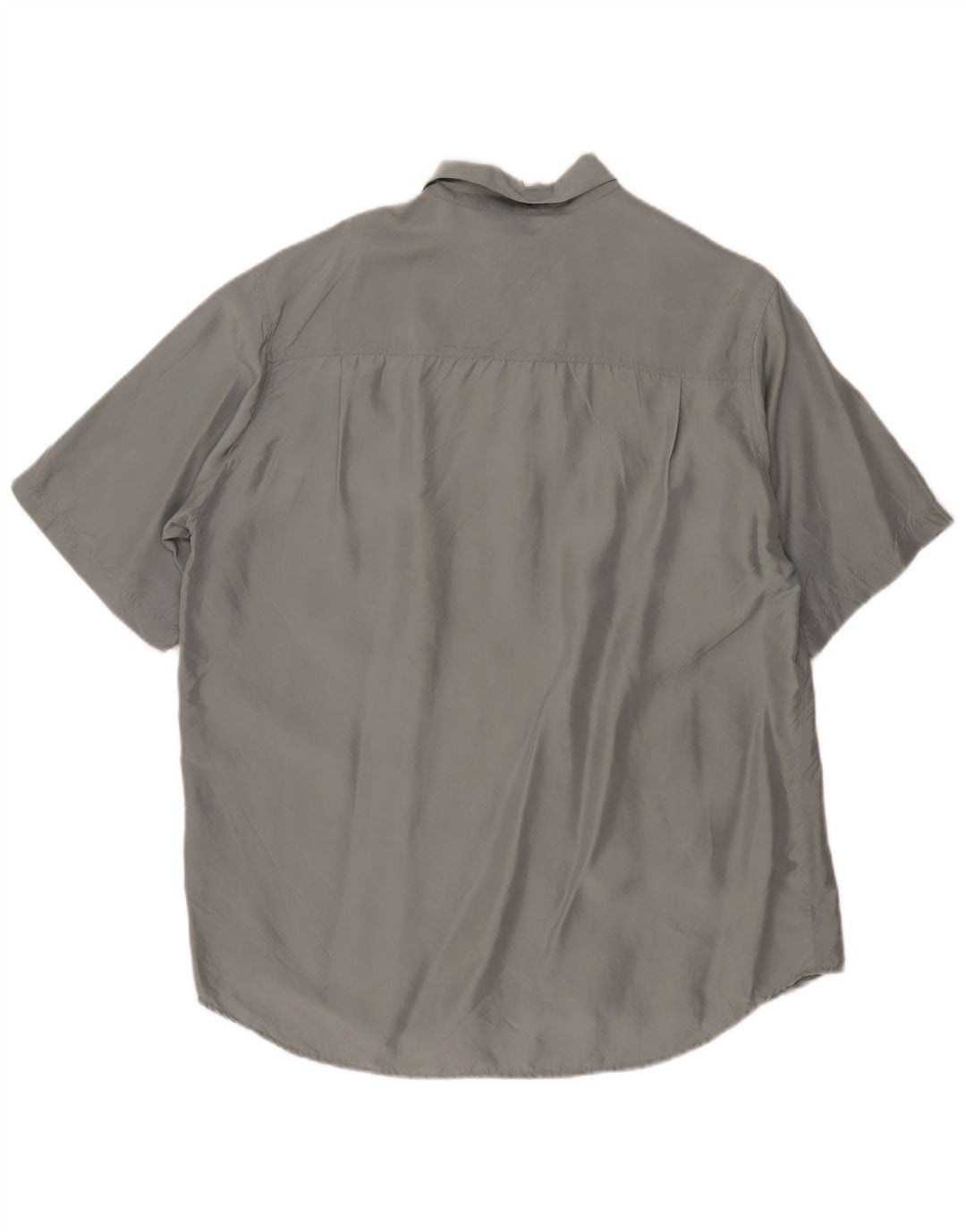 Nuova camicia a maniche corte da uomo veloce taglia 41/42 grande seta grigia