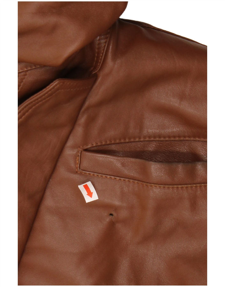 Giacca in pelle vintage da uomo UK 42 XL in pelle marrone