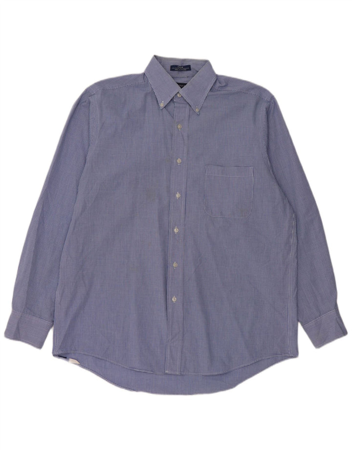 Camicia da uomo Izod grande in cotone a quadretti blu
