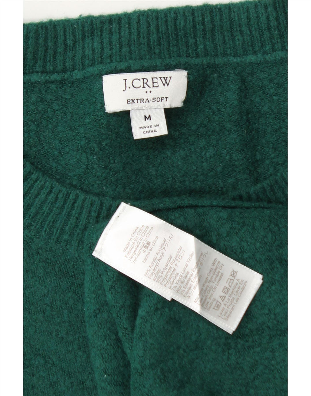 Maglione maglione girocollo da donna J. Crew UK 14 Acrilico verde medio