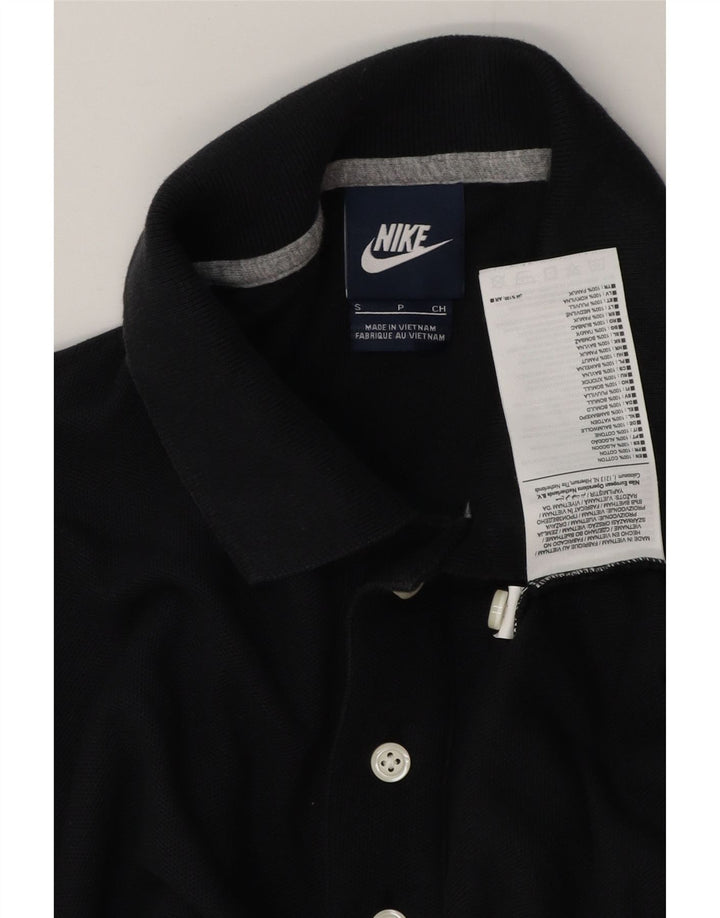 Polo grafica da uomo Nike piccola in cotone nero