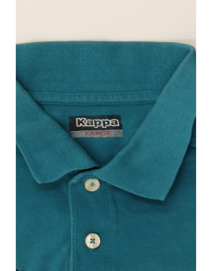 KAPPA Mens Polo Shirt Large Turquoise Cotton Vintage Kappa and Second-Hand Kappa from Messina Hembry 