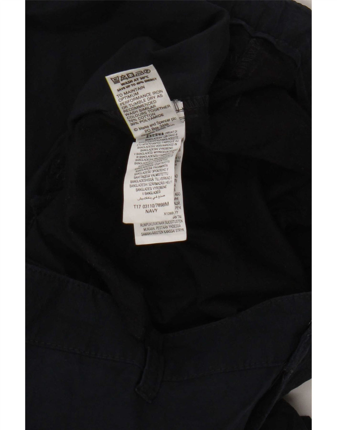 Pantaloncini cargo da uomo Marks & Spencer W38 XL cotone blu navy
