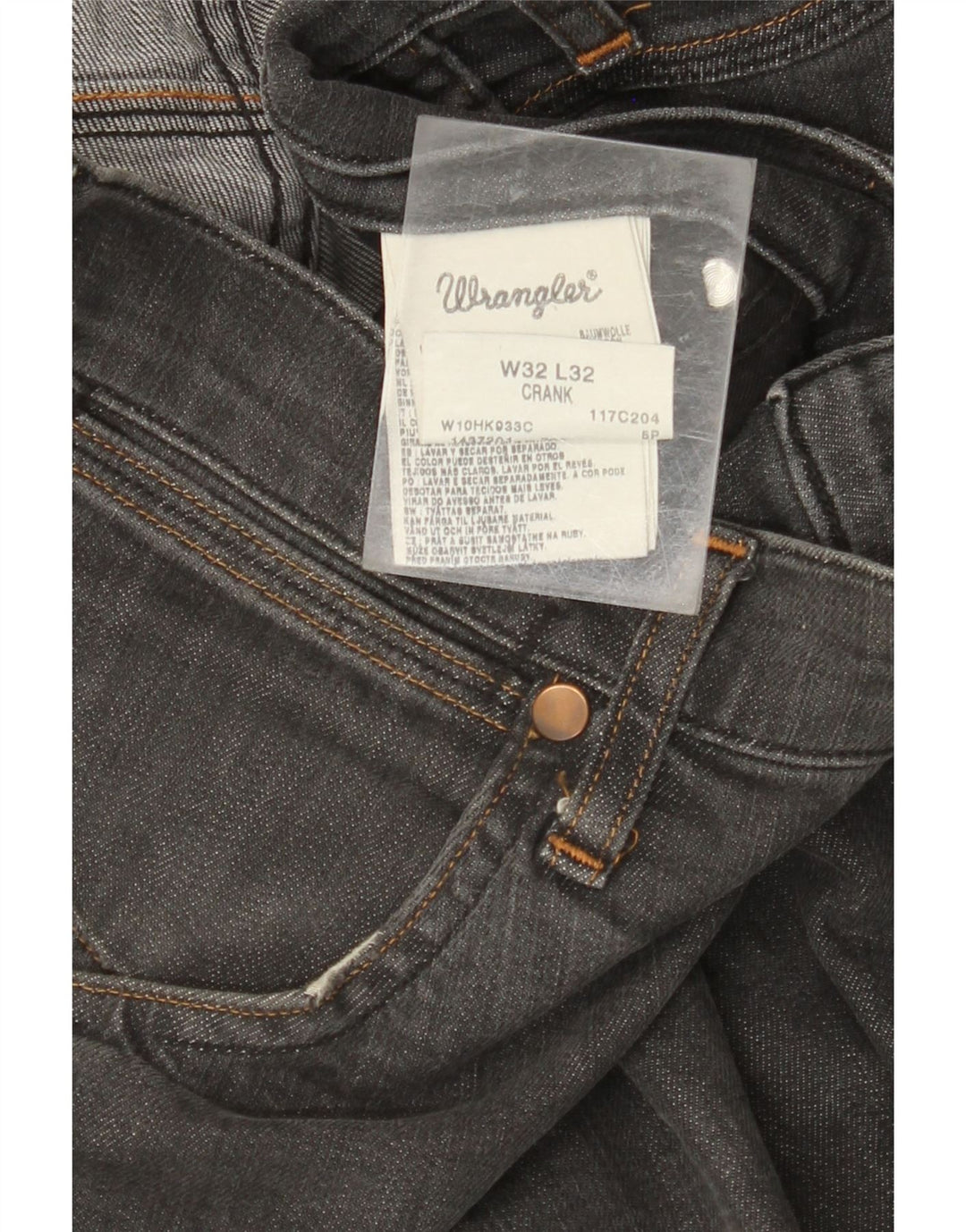 Jeans dritti da uomo WRANGLER Crank W32 L32 cotone grigio