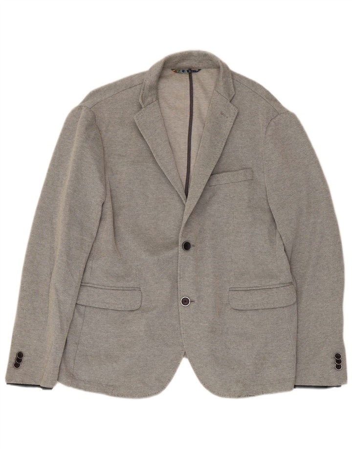 Giacca blazer da uomo a 2 bottoni Zara EU 56 XL poliestere grigio