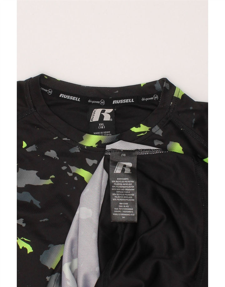 Maglietta da ragazzo Dri-Power RUSSELL ATHLETIC 15-16 anni 2XL Nera
