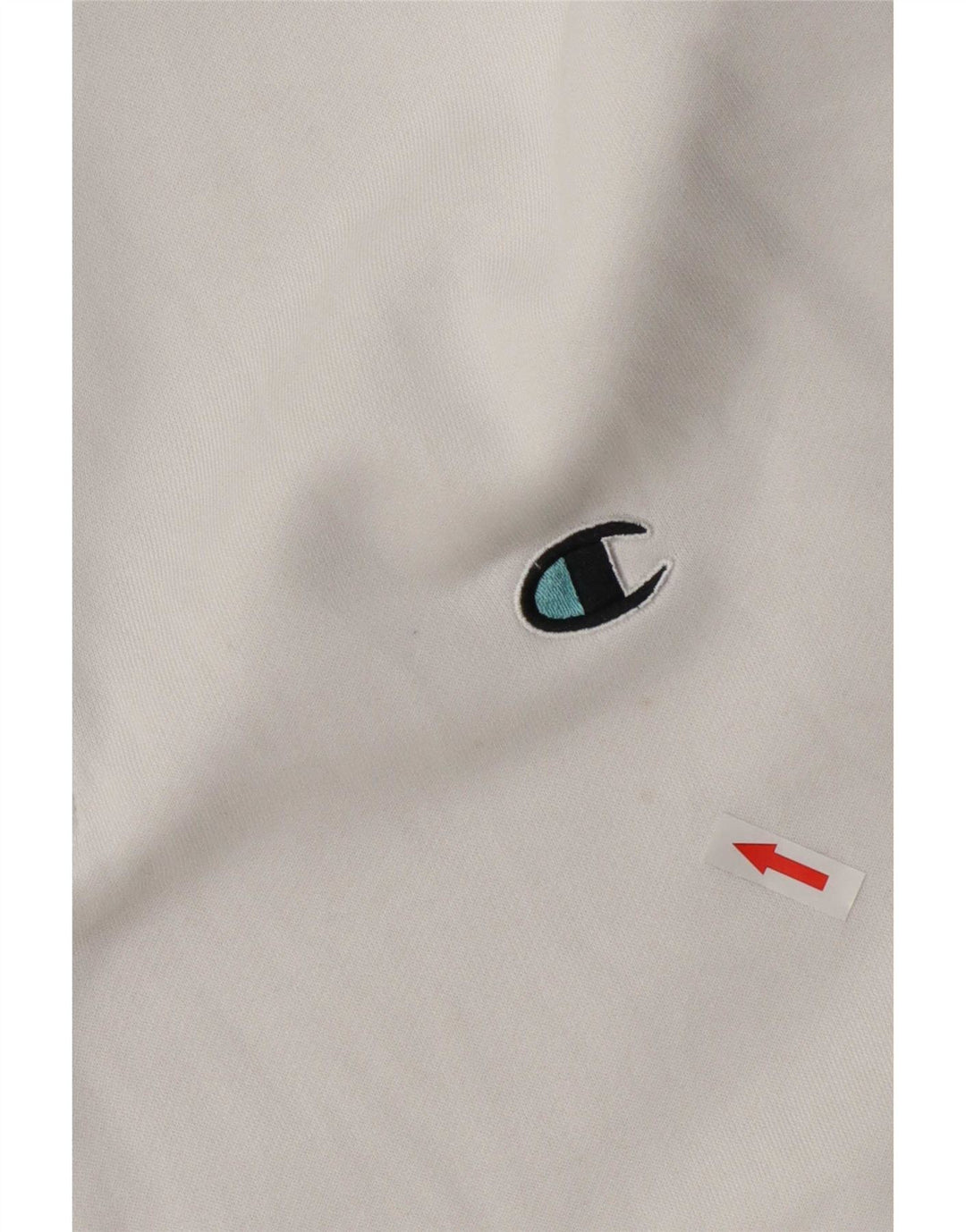 Felpa Champion da uomo con collo con zip, maglione grande, cotone bianco