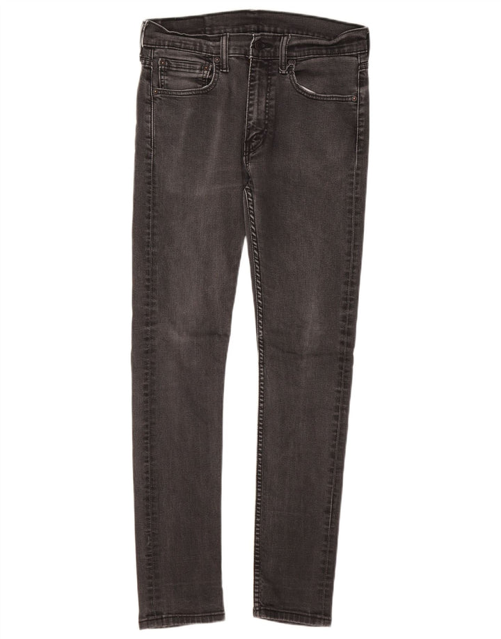 LEVI'S Womens 519 Skinny Jeans W32 L32 Black Cotton