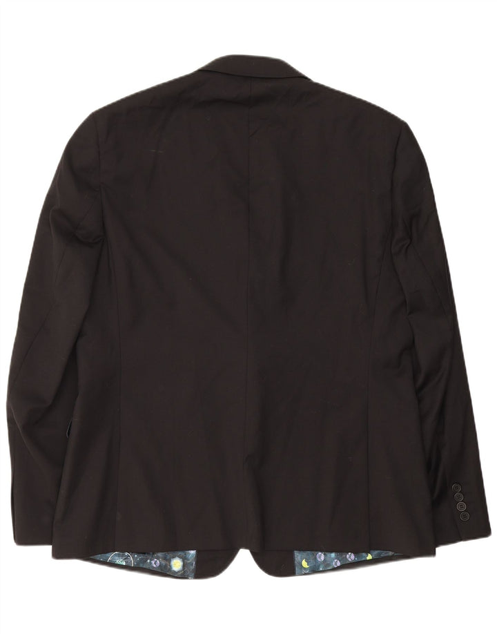 Giacca blazer da uomo a 2 bottoni Ted Baker US 46 3XL lana nera