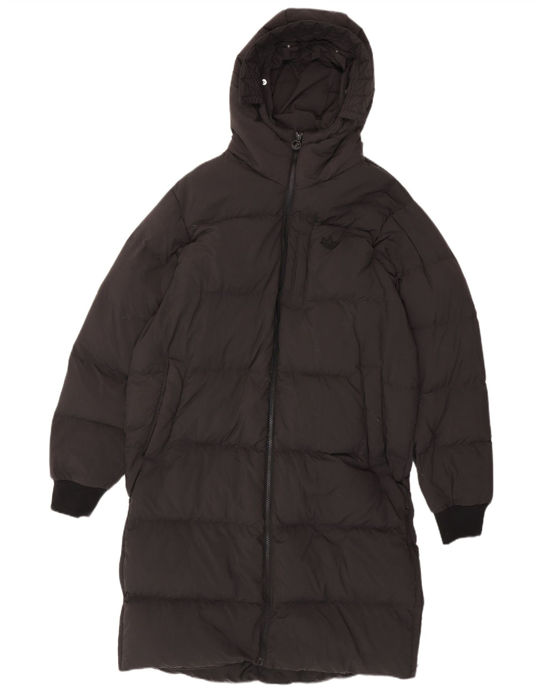 Cappotto imbottito con cappuccio da uomo Adidas UK 38 Poliammide grigio medio