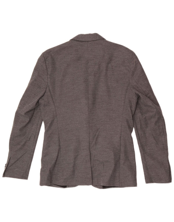 Giacca blazer da uomo a 2 bottoni Zara UK 40 grande poliestere grigio