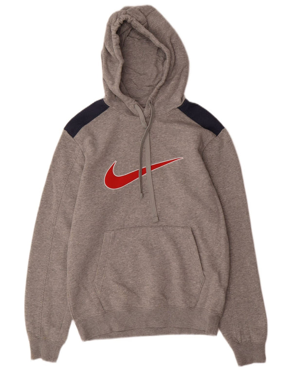Felpa con cappuccio grafica Nike da uomo XS in cotone color block grigio