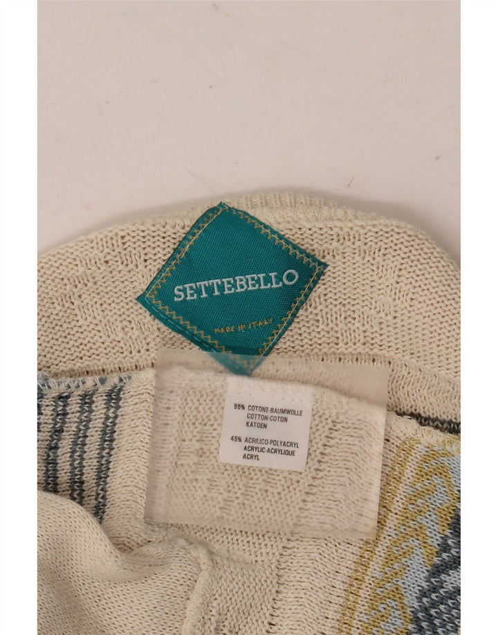 Maglione cardigan da uomo Settebello grande cotone Fair Isle beige