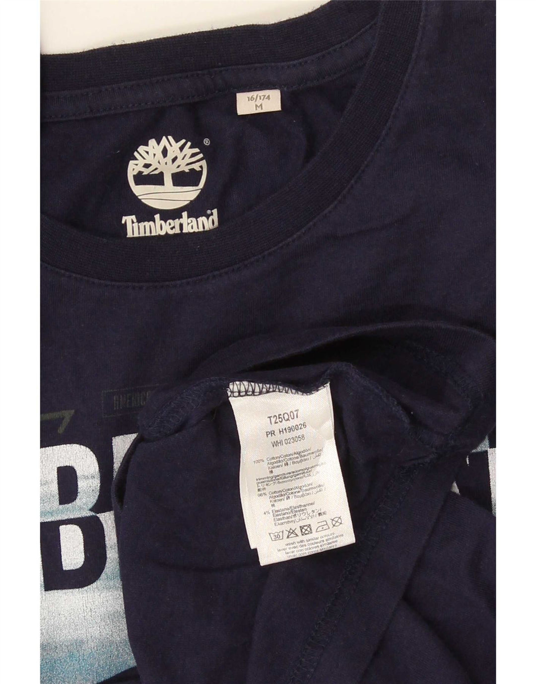Top grafico per ragazze Timberland manica lunga 15-16 anni medio blu navy