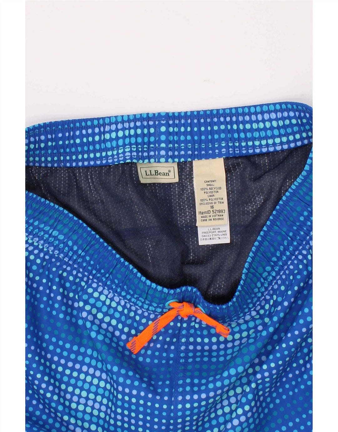 Pantaloncini da bagno per ragazzi L.L.Bean 15-16 anni in poliestere maculato blu