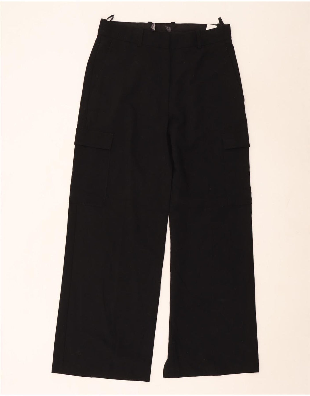 Pantaloni cargo dritti da donna Marks & Spencer UK 12 medi W30 L30 neri