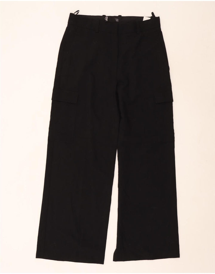 Pantaloni cargo dritti da donna Marks & Spencer UK 12 medi W30 L30 neri