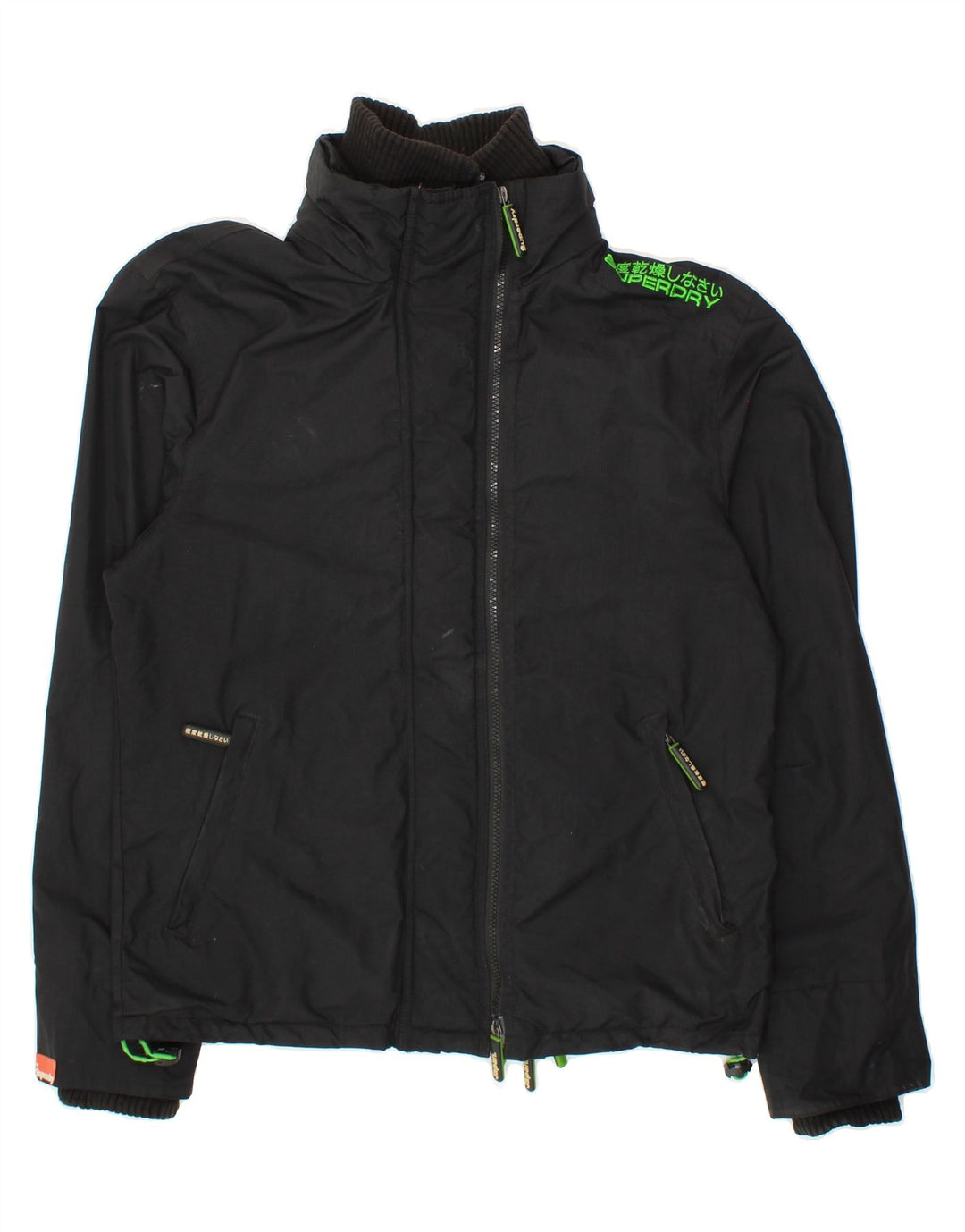 SUPERDRY Womens The Windcheater Windbreaker Jacket UK 16 Large Black Nylon Vintage Superdry and Second-Hand Superdry from Messina Hembry 