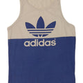 Canotta grafica da uomo Adidas, top in cotone color block bianco medio