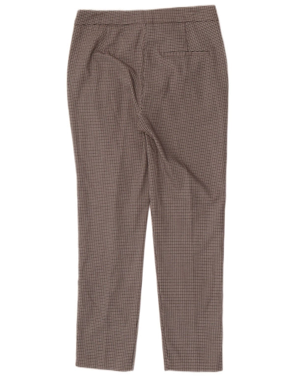 Zara Womens Slim Chino Trousers Medium W28 L27 Grey Houndstooth Polyester