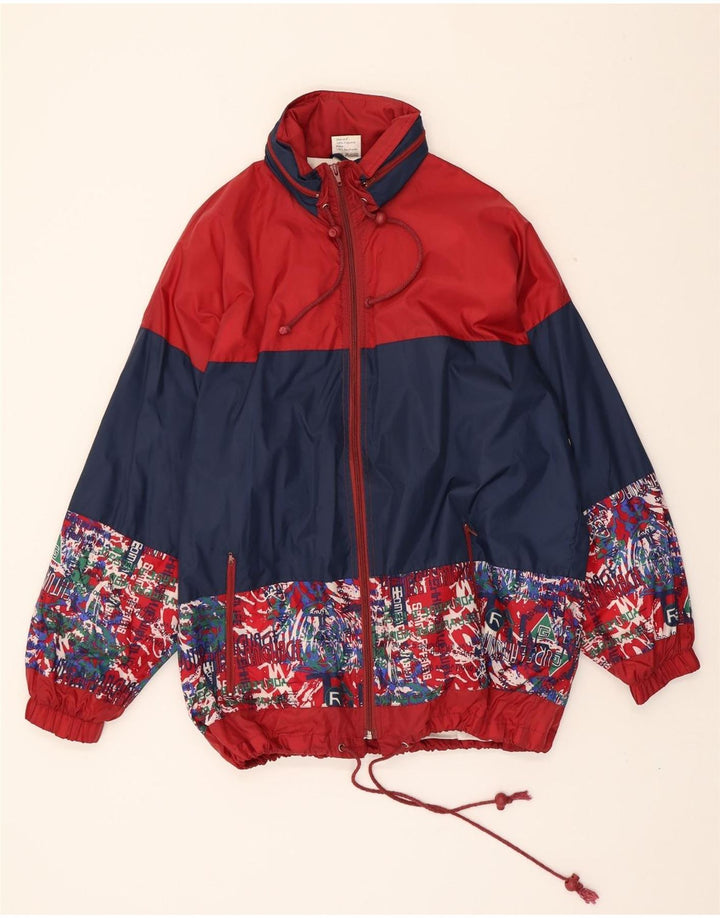 VINTAGE Mens Rain Jacket UK 40 Large Red Colourblock Polyamide Vintage Vintage and Second-Hand Vintage from Messina Hembry 