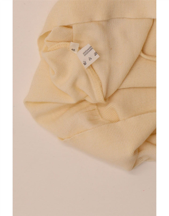 Maglione maglione vintage da uomo con collo alto IT 48 poliacrilico bianco sporco medio