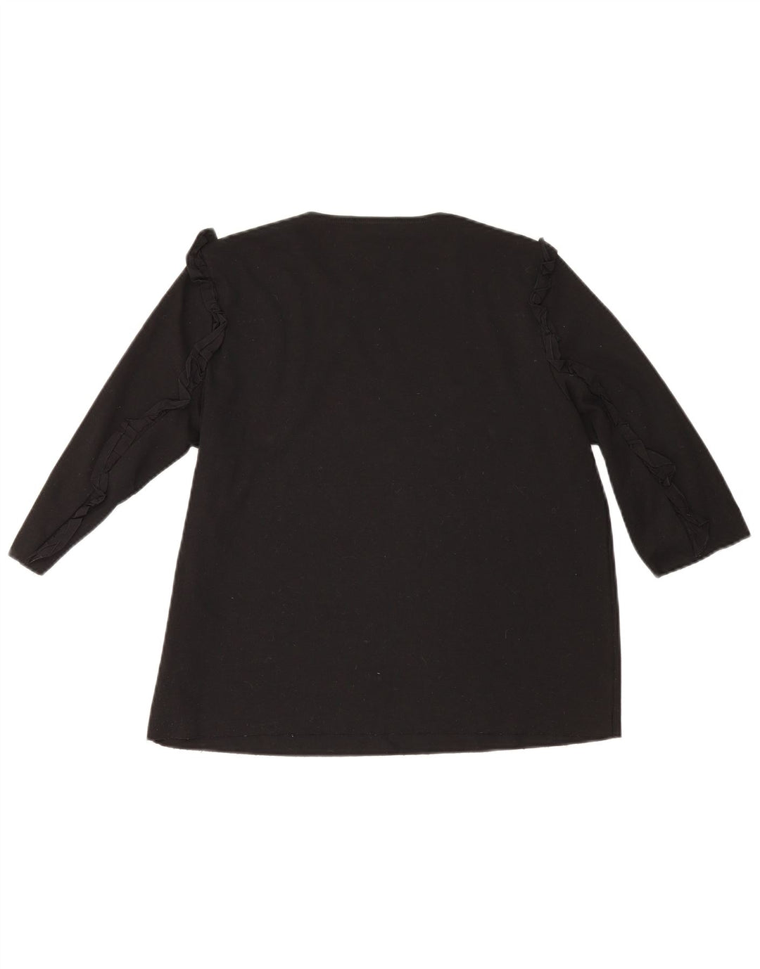 Top Zara da donna manica 3/4 UK 16 grande cotone nero