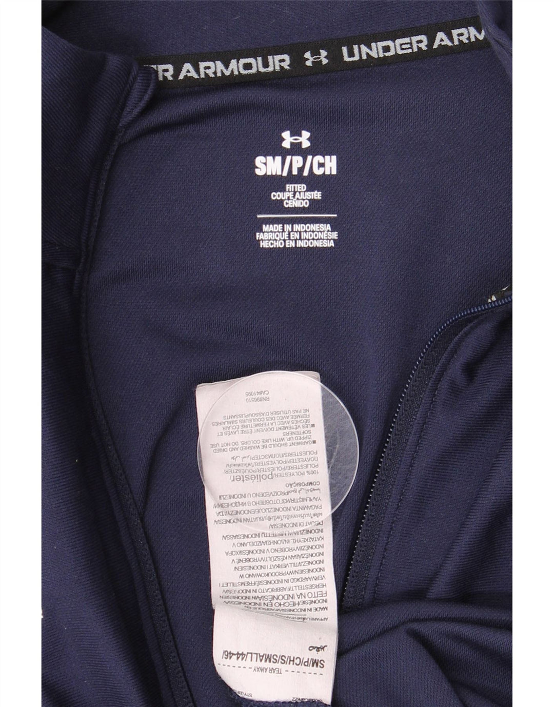 Giacca da ginnastica da uomo UNDER ARMOUR piccola in poliestere blu navy