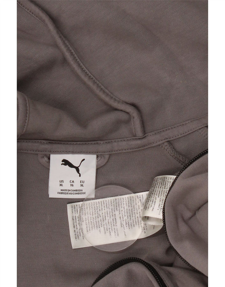 Felpa con cappuccio e zip da uomo Puma XL in cotone grigio