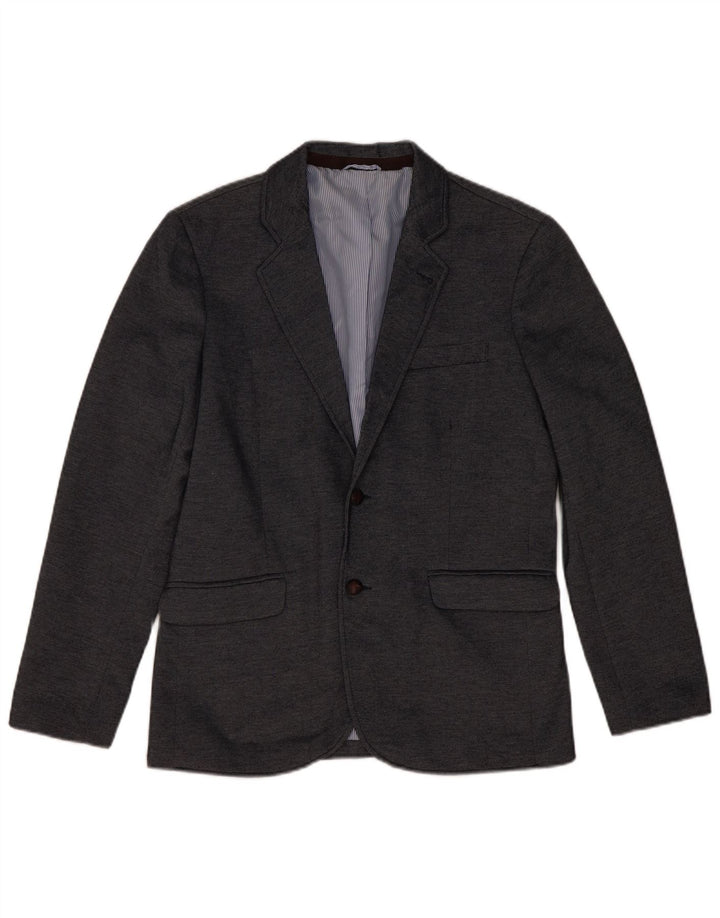 ZARA Giacca Blazer a 2 Bottoni da Uomo EU 48 Poliestere Grigio Medio
