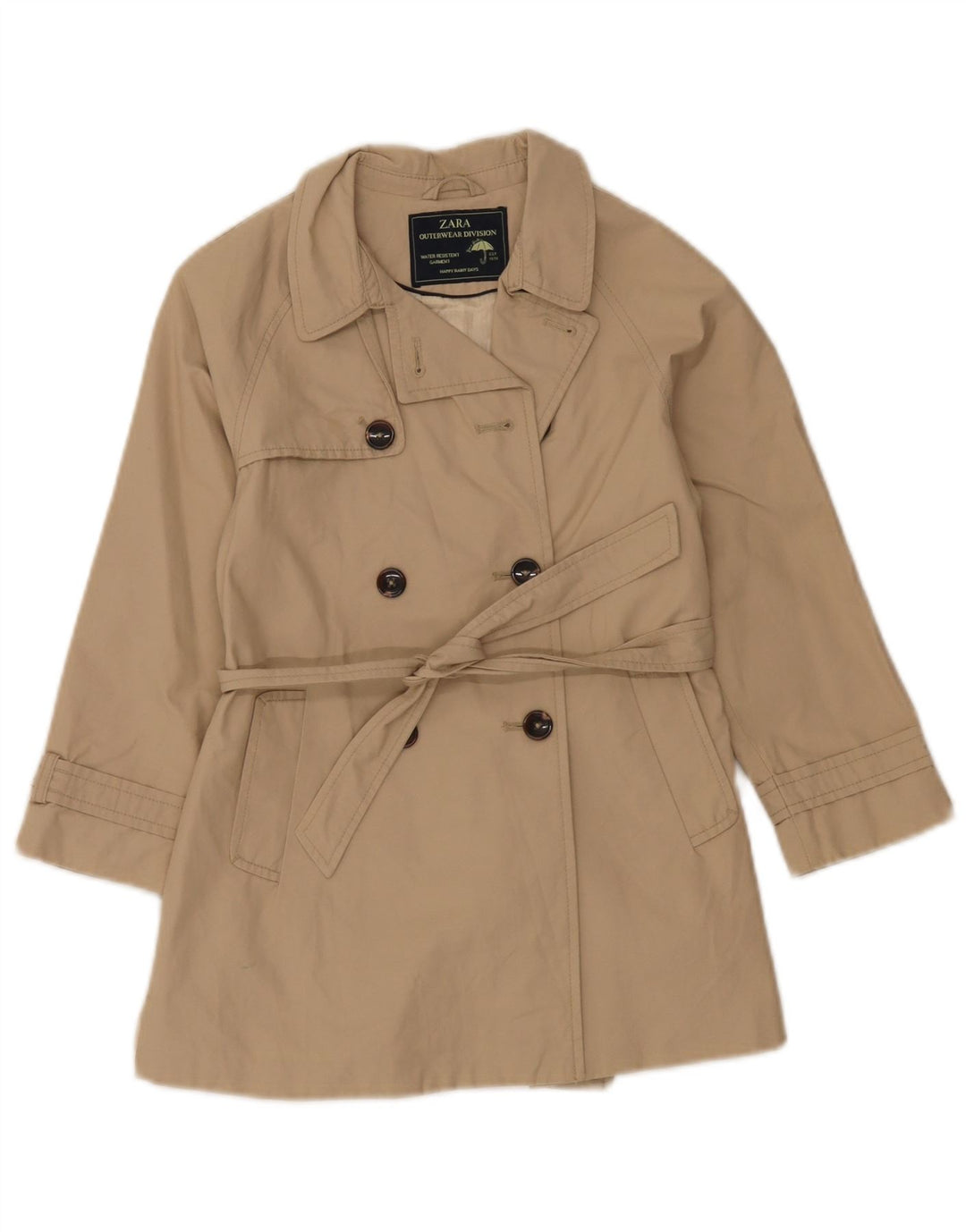 Impermeabile Zara Bambina 7-8 Anni Cotone Beige