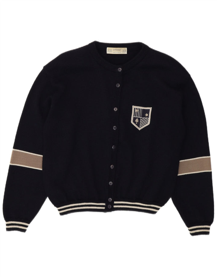 Maglione cardigan da donna St Michael UK 16/18 Large Blu Navy Colourblock