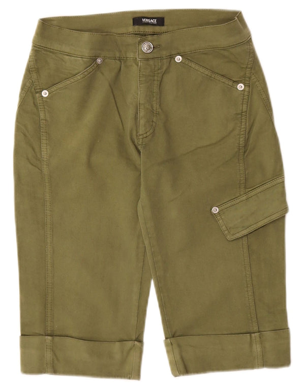 Pantaloncini cargo da donna Versace IT 38 XS W24 cotone kaki