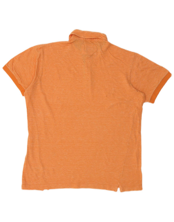 Polo da uomo Boggi Large in cotone screziato arancione