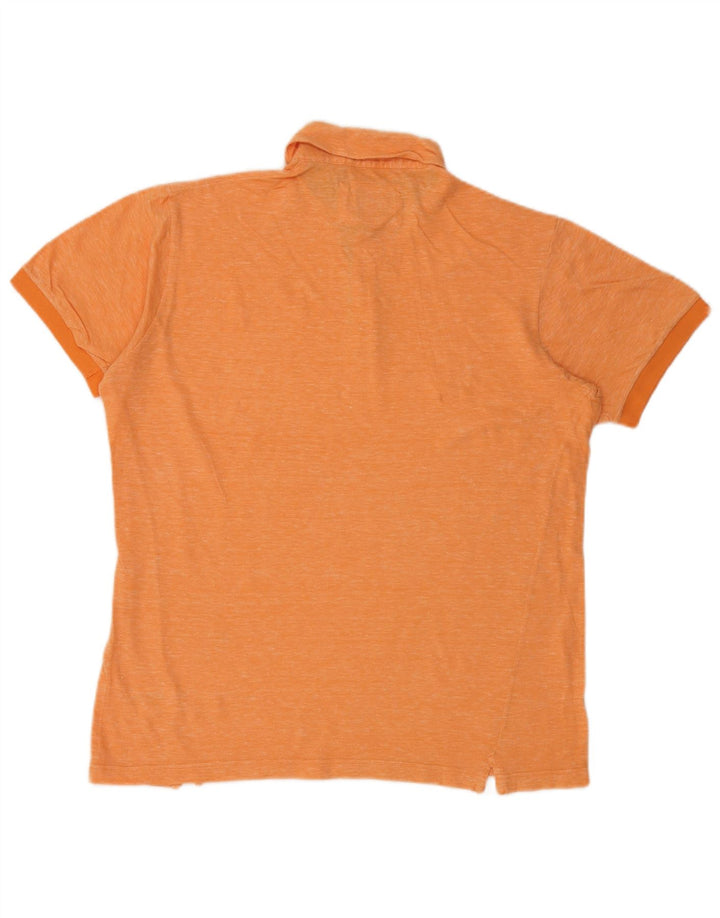 Polo da uomo Boggi Large in cotone screziato arancione