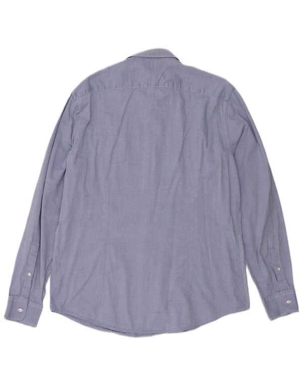 Trussardi Jeans Camicia da Uomo Taglia 43 XL Blu Cotone