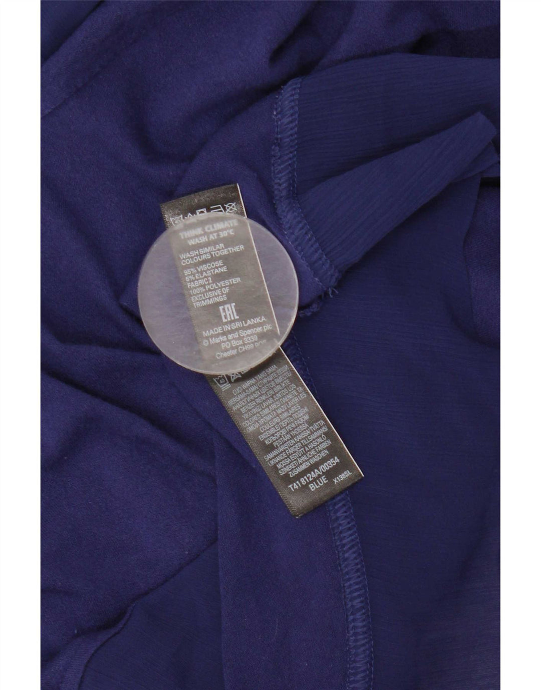 Top in camicetta da donna Marks & Spencer UK 16 Large in viscosa blu navy