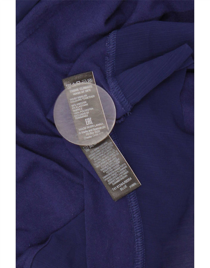 Top in camicetta da donna Marks & Spencer UK 16 Large in viscosa blu navy