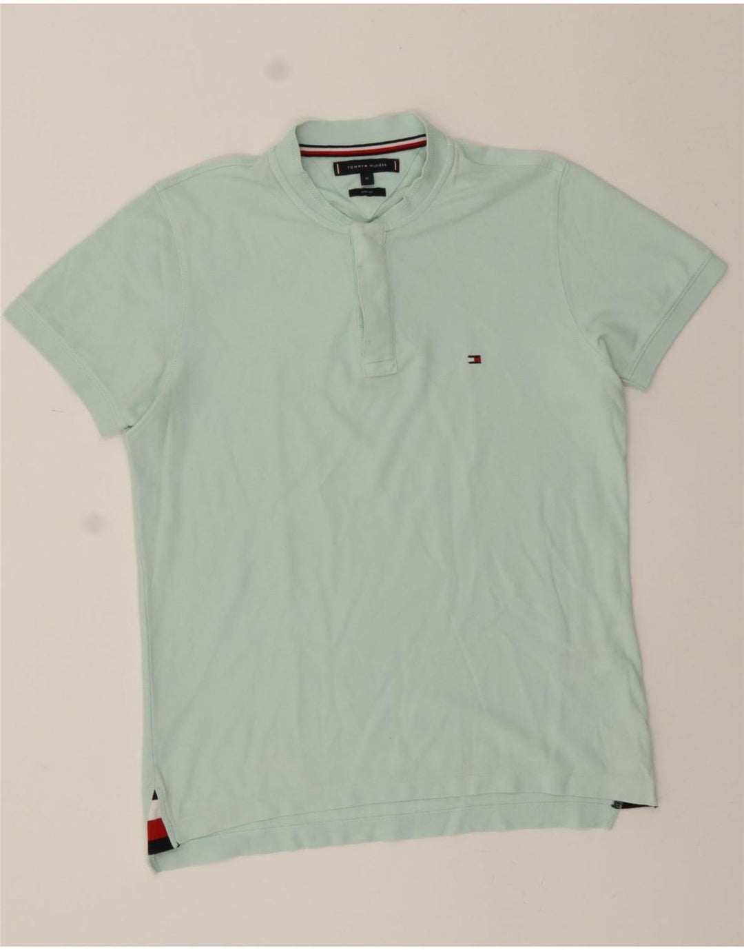 TOMMY HILFIGER Mens Slim Fit Polo Shirt Medium Blue Vintage Tommy Hilfiger and Second-Hand Tommy Hilfiger from Messina Hembry 