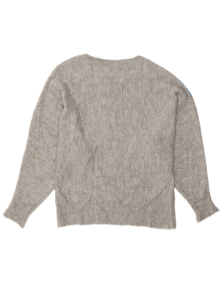 Maglione da donna M&Co con scollo a barca a pipistrello UK 14 Grigio medio a righe