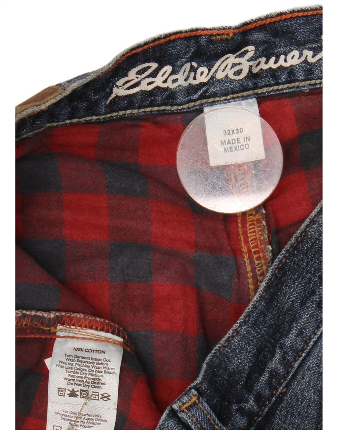 Jeans dritti da uomo EDDIE BAUER W32 L30 cotone blu