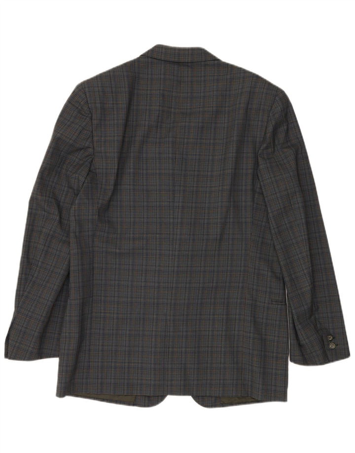 VALENTINO Giacca Blazer 2 Bottoni Uomo IT 50 Large Blue Check Viscosa