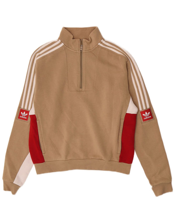 Adidas - Felpa grafica da uomo, vestibilità ampia, maglione, piccolo, color beige