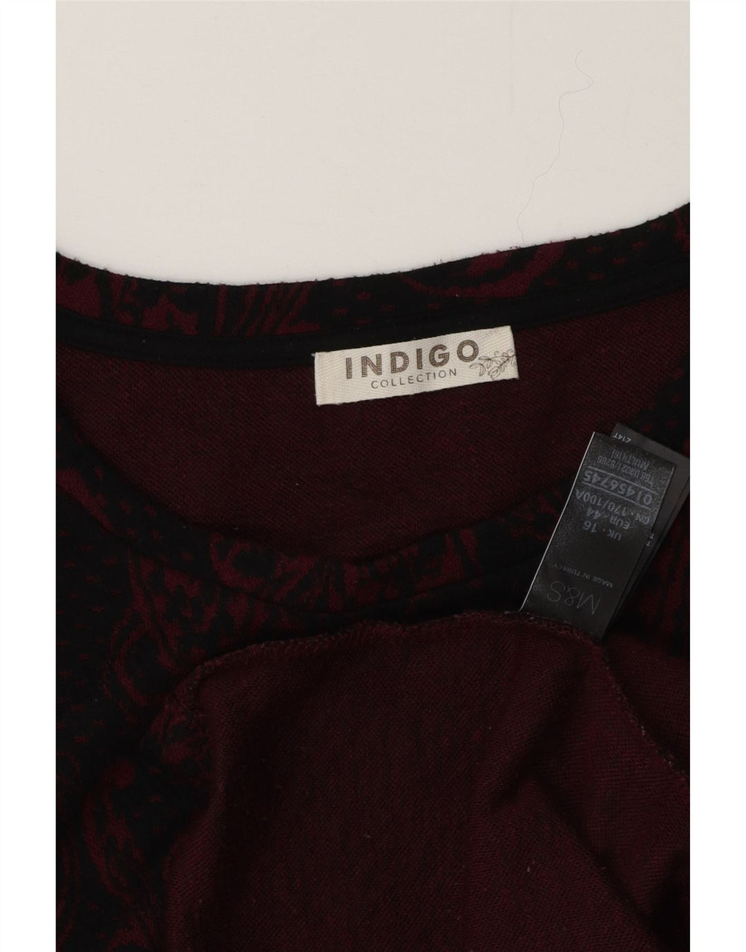 Abito a trapezio Indigo da donna Marks & Spencer UK 16 Large Black Paisley
