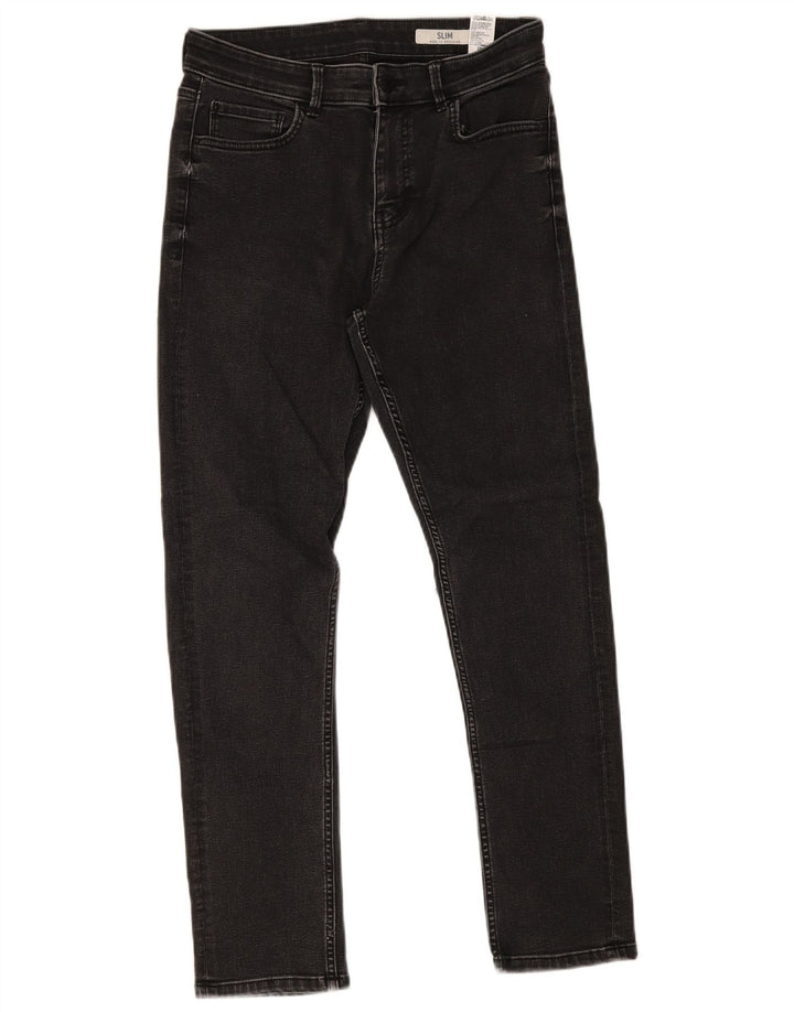 Jeans slim da donna Marks & Spencer UK 12 medio W30 L27 cotone grigio