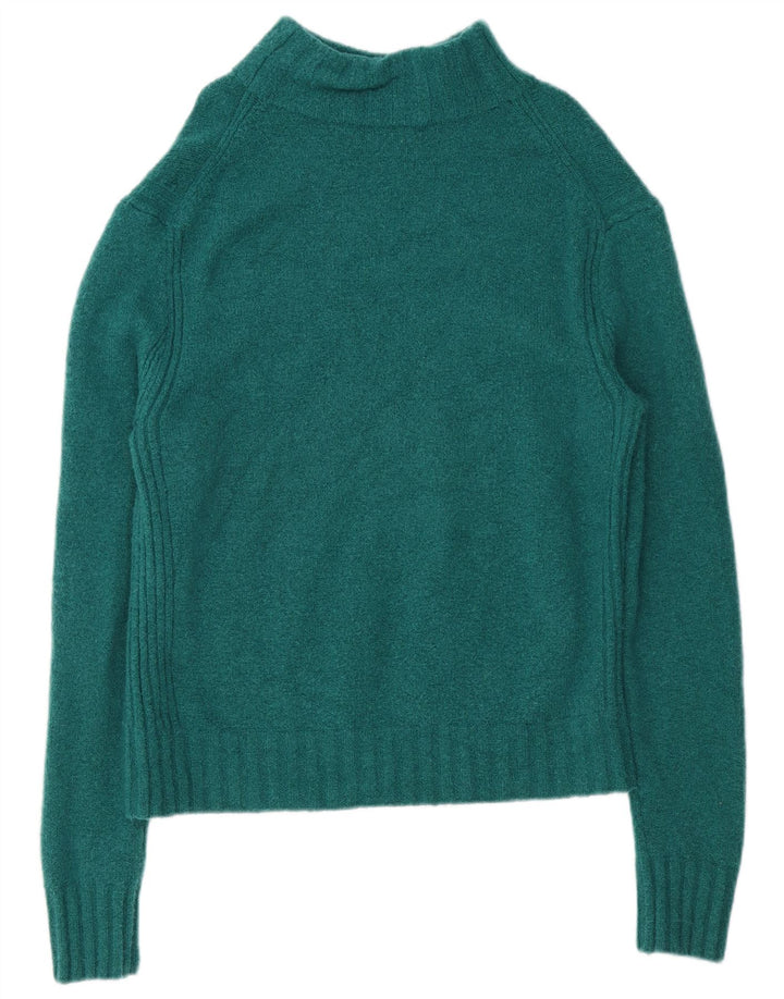 Maglione maglione collo alto da donna J. Crew UK 16 grande nylon verde