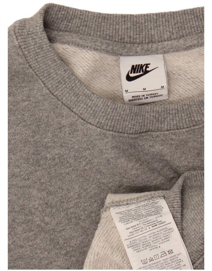 Felpa oversize da donna NIKE, maglione UK 14, cotone grigio medio