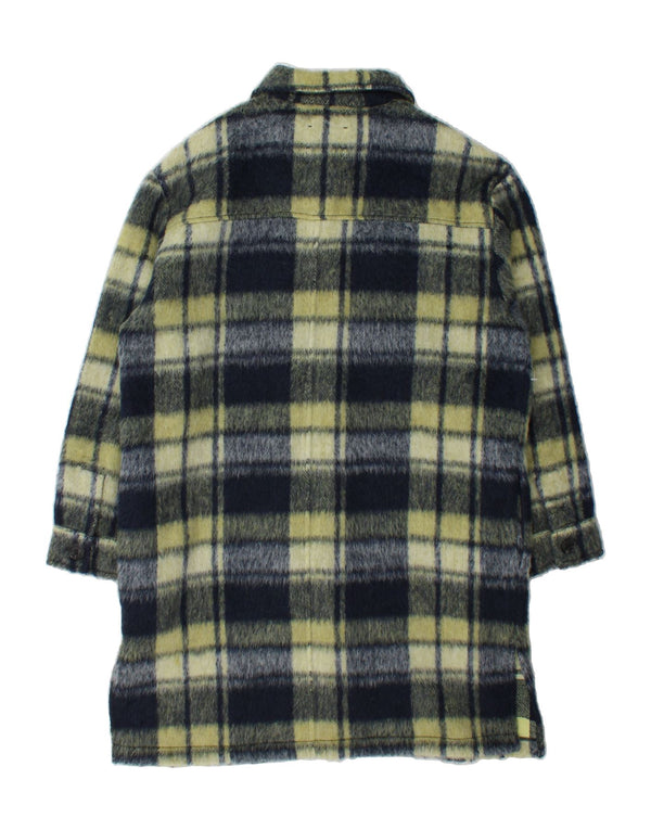 FARHI Womens Overcoat UK 10 Small Green Check Wool