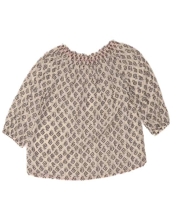 Boden Camicetta da donna con maniche a 3/4 Top UK 12 Viscosa floreale bianca media
